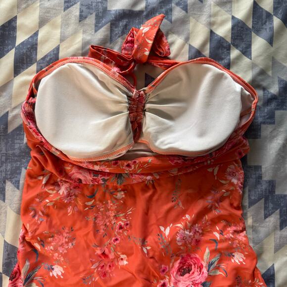 Floral Halter One-Piece Swimsuit Padded Size L - Picture 7 of 8